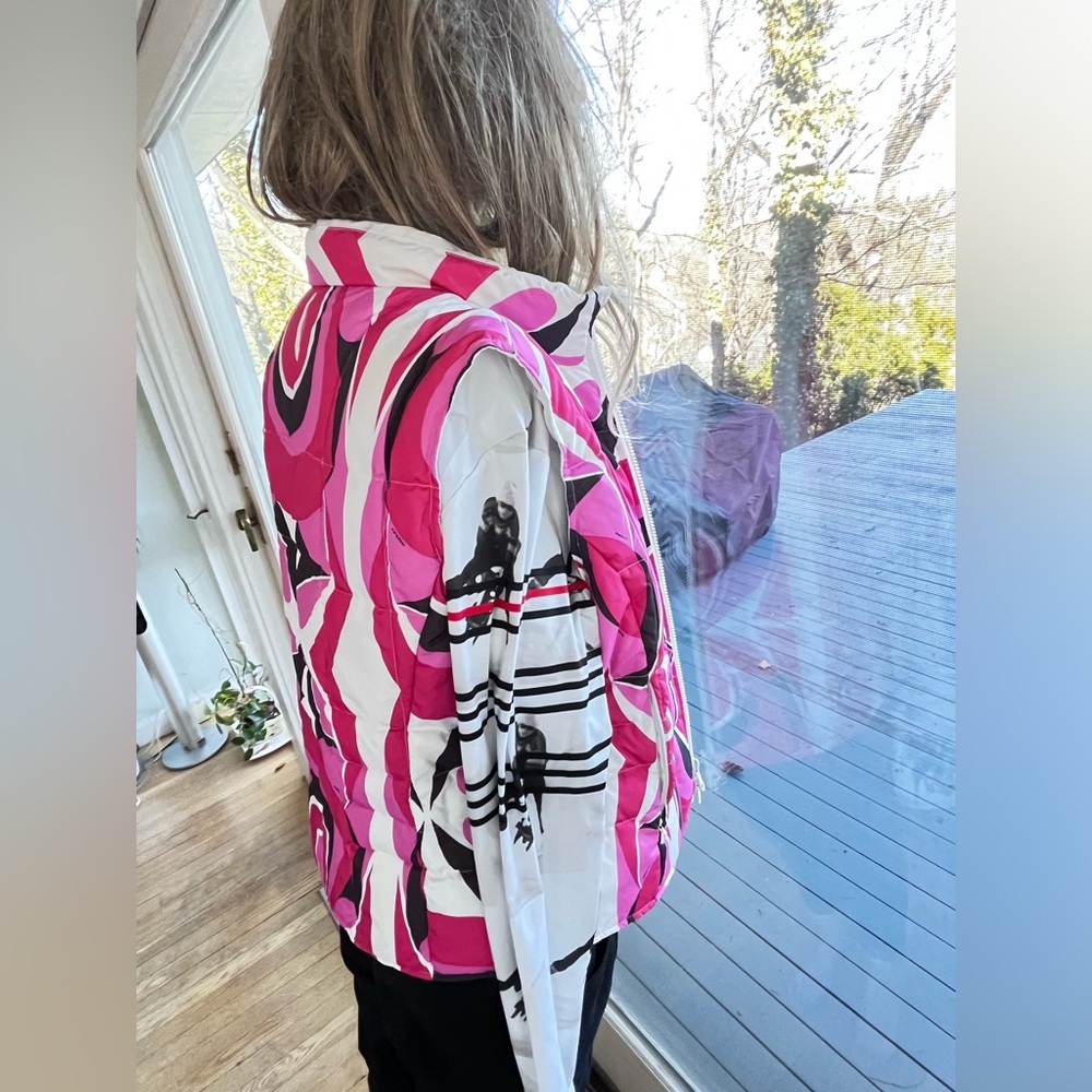 Hilary Radley Pink Geo Puffer Vest - Picture 3 of 8